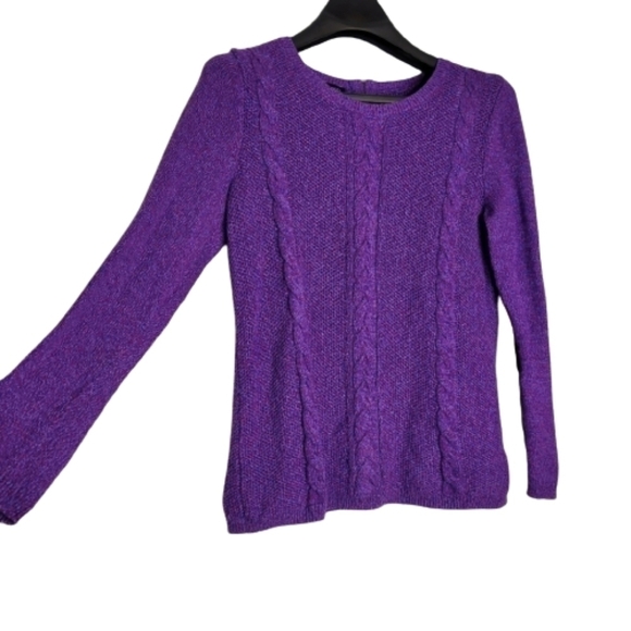 Talbots Sweaters - Talbots Purple Knit Waffle Sweater